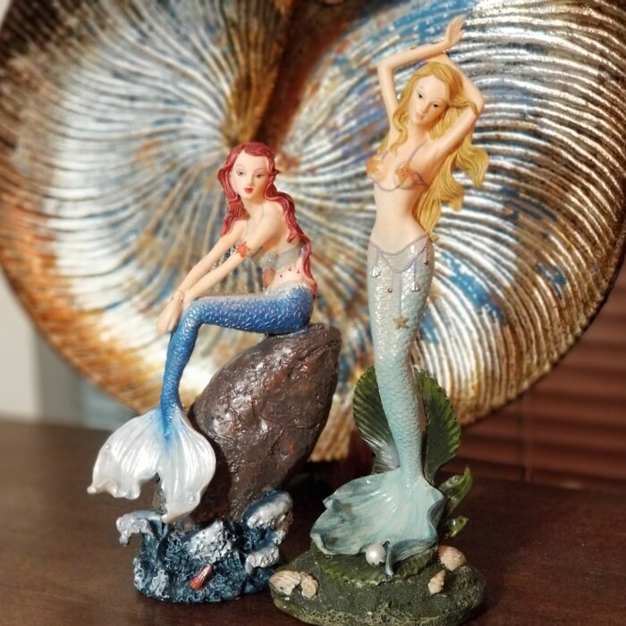 ヤフオク 可愛い人魚の置物 2体セット インテリア置物オブ ヤフオク 可愛い人魚の置物 2体セット インテリア置物オブ