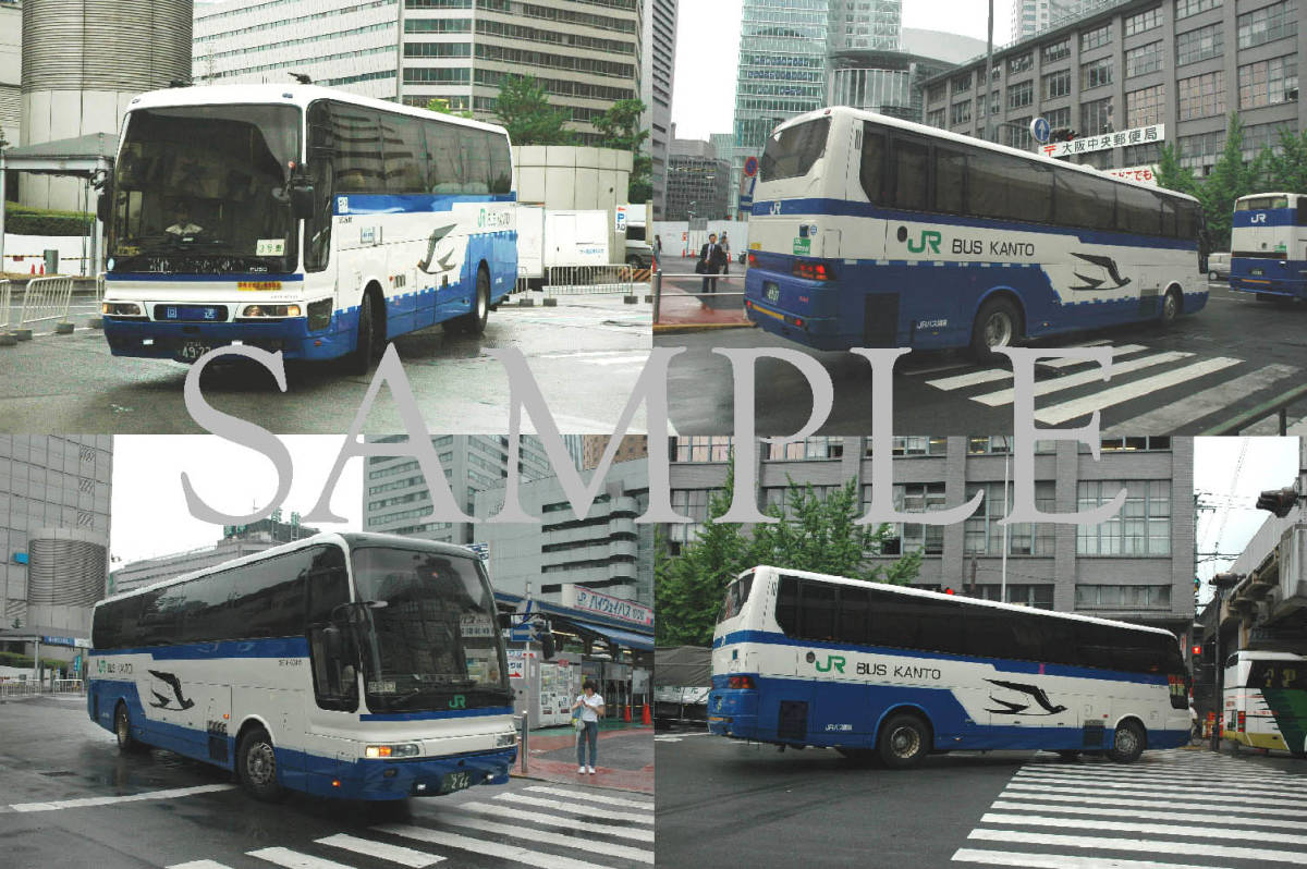 D【バス写真】L版4枚　ＪＲバス関東　エアロクイーン　ドリーム号_画像1