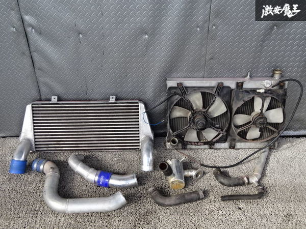  one-off FC3S RX-7 RX7 13B turbo V mount kit intercooler radiator electric fan piping collector tanker attaching 
