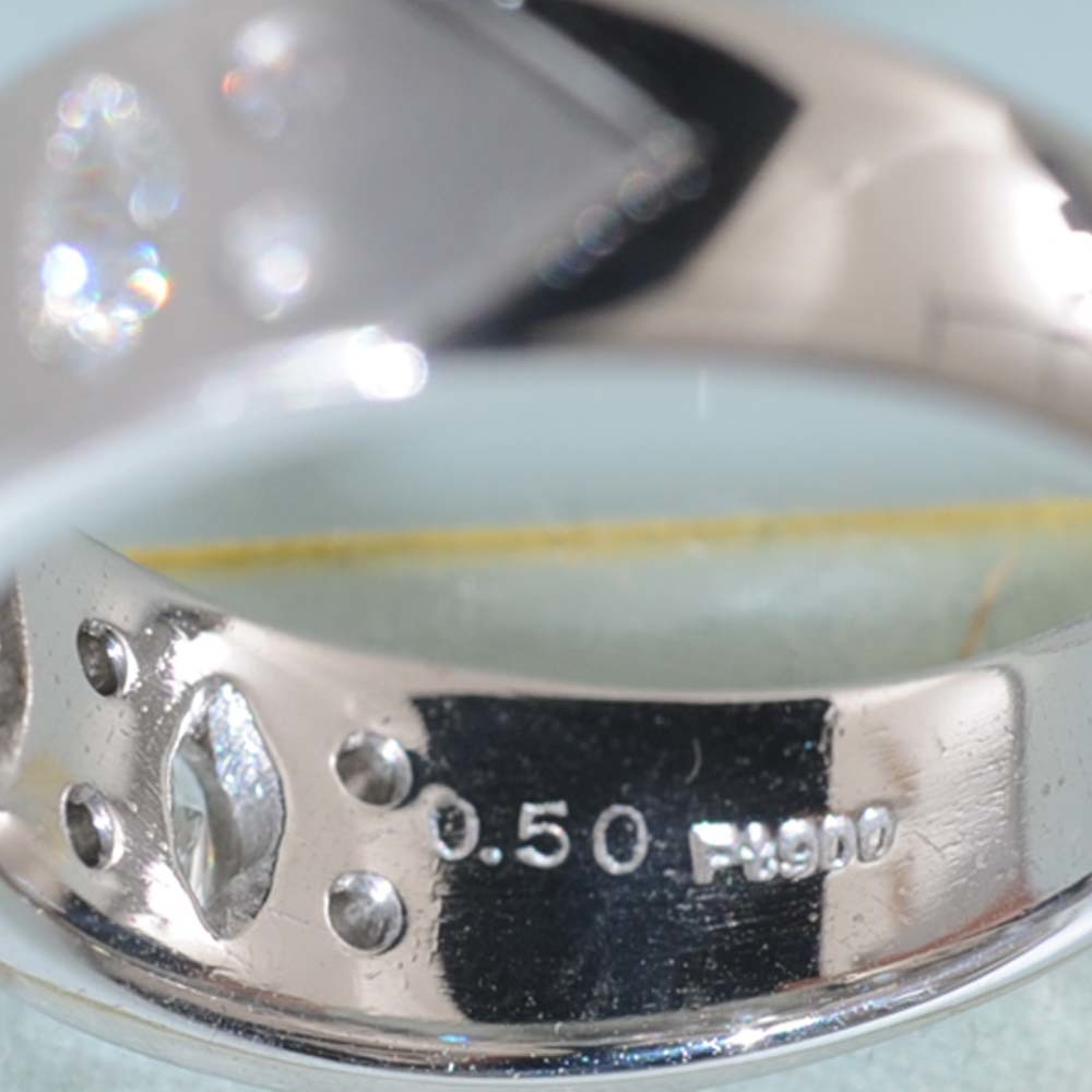 【F31】　Pt900　プラチナ　ダイヤモンド 0.50ct　デザイン　リング　指輪　中古品仕上げ済み　15号_画像7
