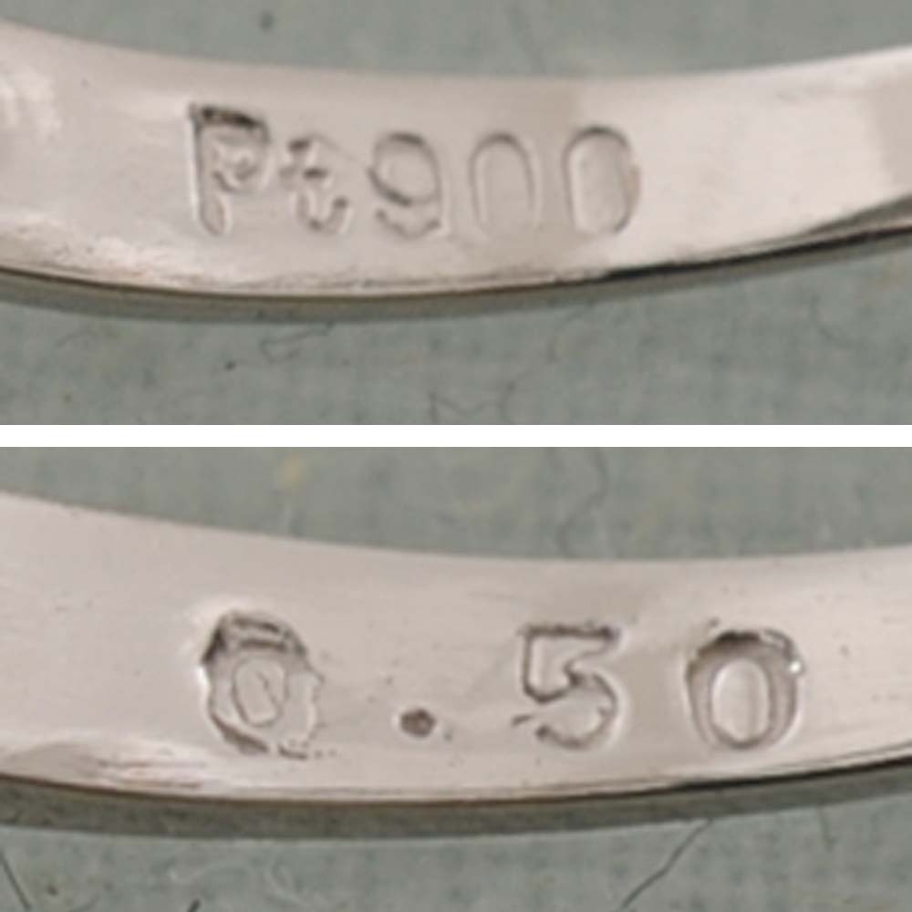 【E14】　Pt900　プラチナ　メレダイヤ 0.50ct　デザイン リング 指輪　中古品仕上げ済み　13.5号_画像6