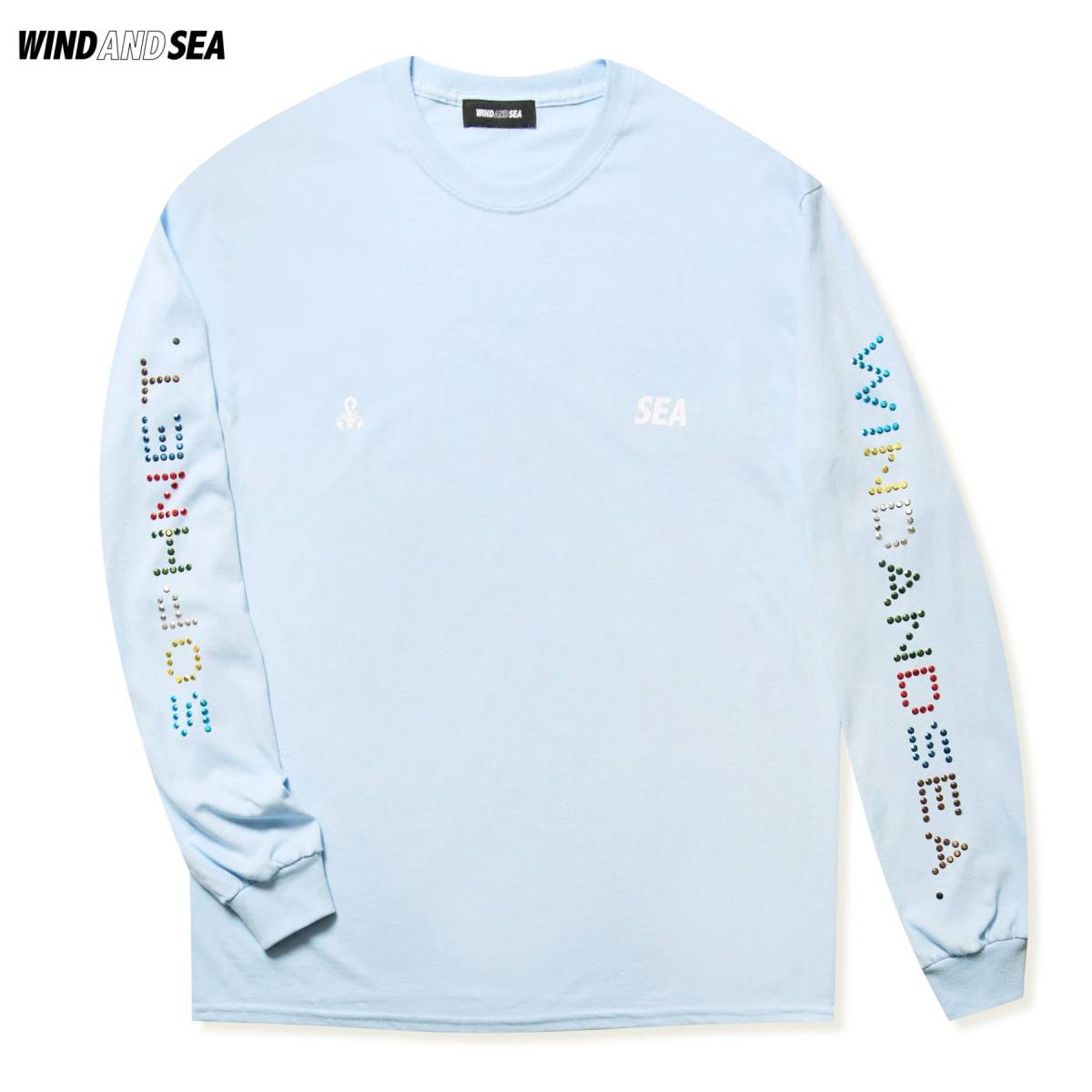 コラボ！SOPHNET.×WIND AND SEA RHINESTONE L/S TEE BLUE L＊ソフネット ウィンダンシー ラインストーン ロンT Tシャツ FCRB 23ss_画像1