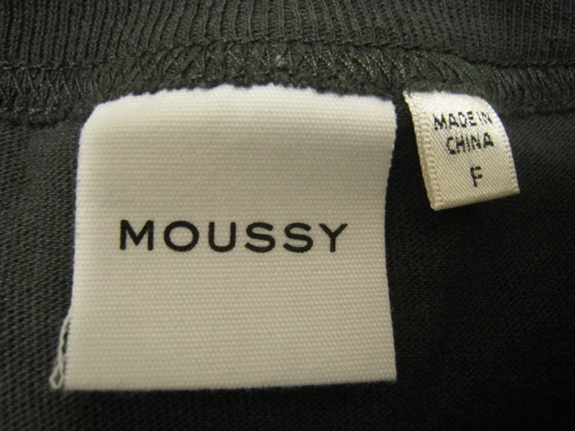 MOUSSY Moussy tops no sleeve sleeveless ound-necked dark gray grey free size print 