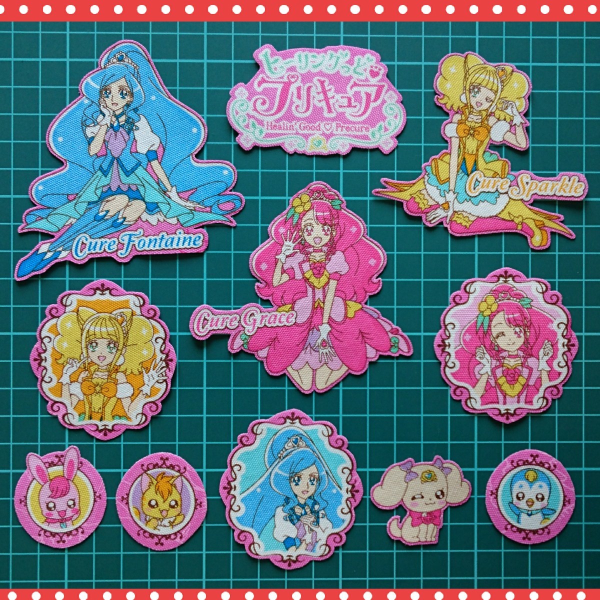 ハンドメイド ヒーリングっどプリキュア アイロン ワッペン