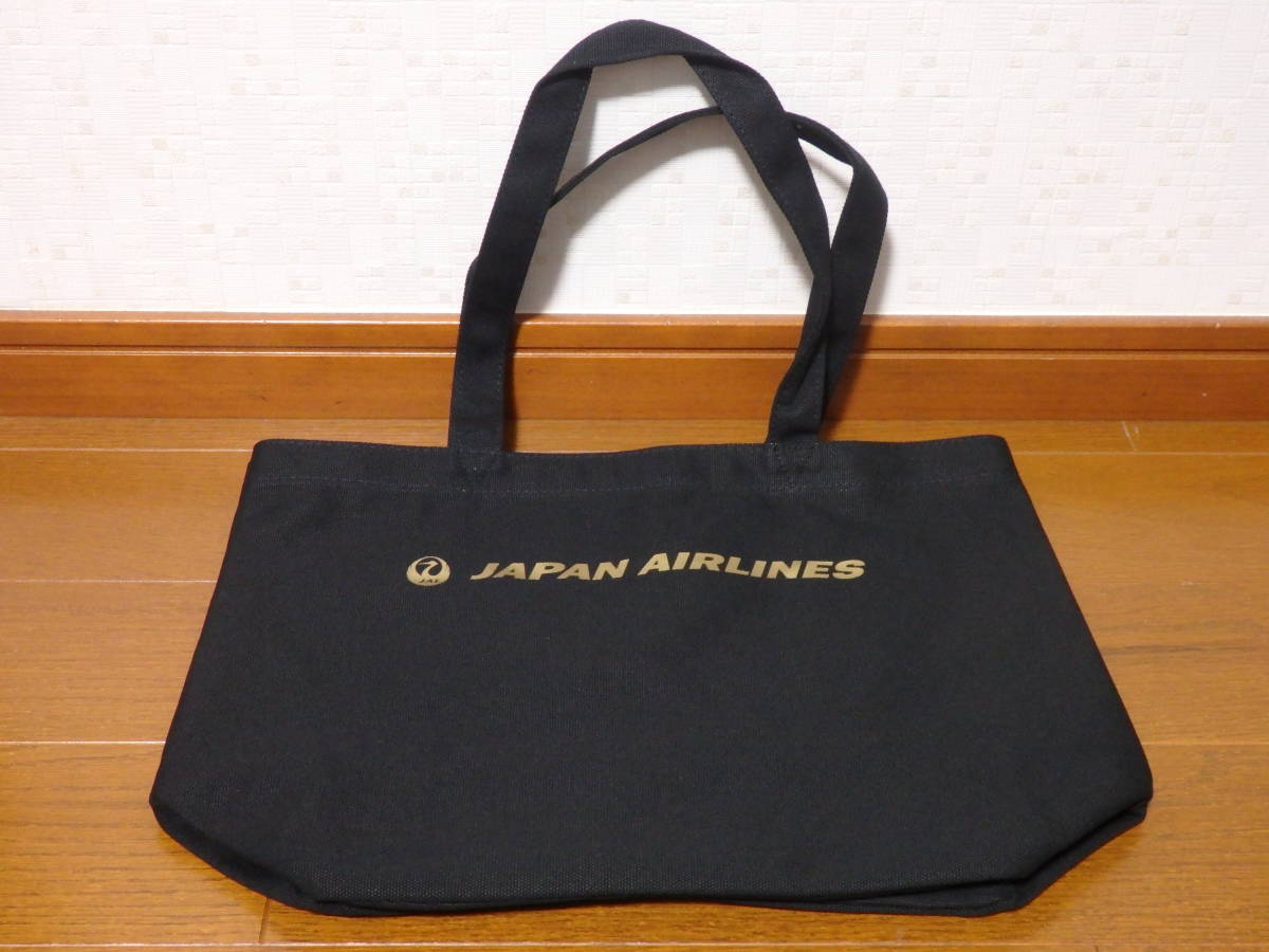  prompt decision! new goods unused! limited amount JAL Japan Air Lines tote bag eko-bag bag black Gold amenity goods Haneda airport 
