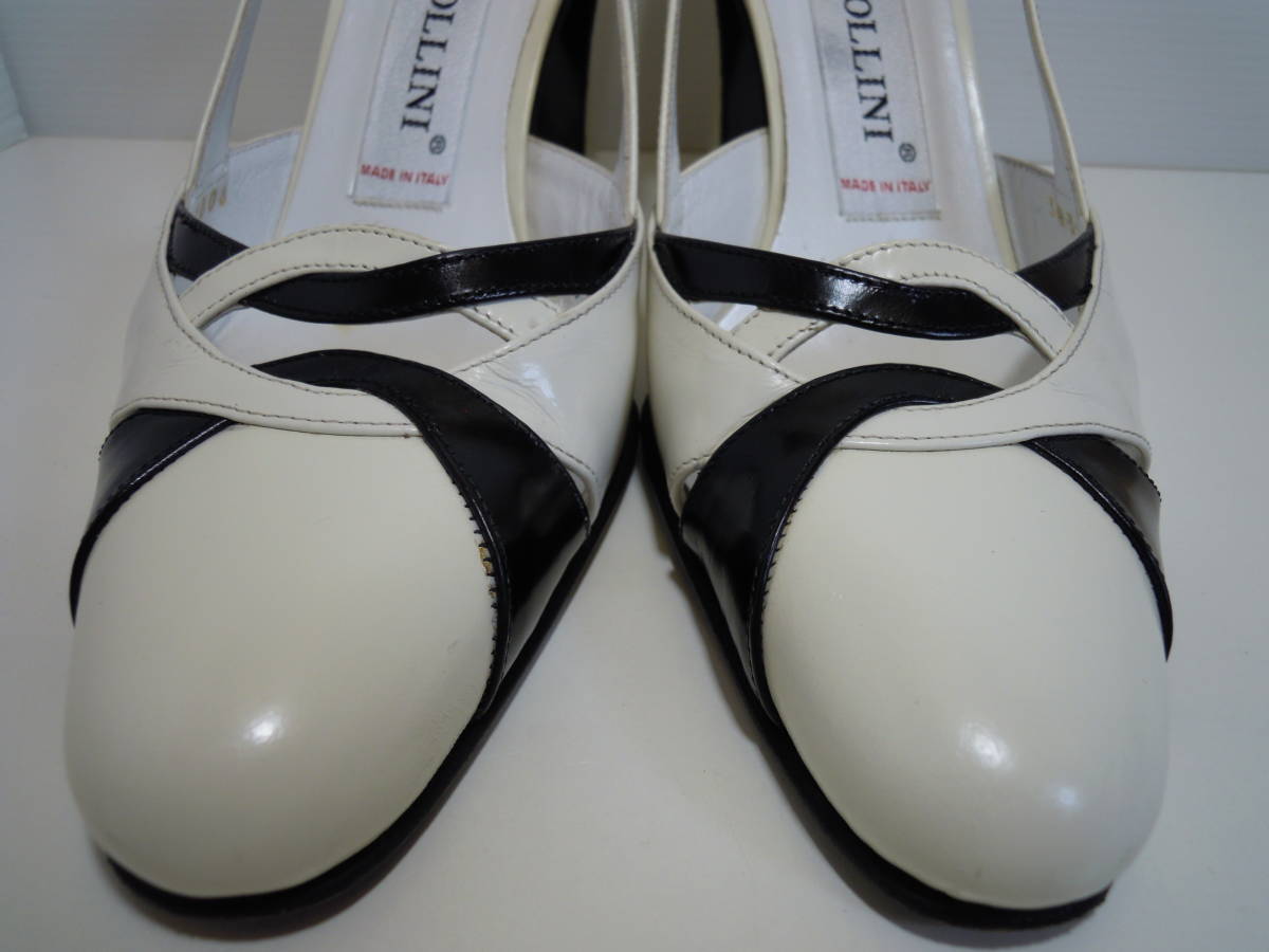 POLLINI поли -ni натуральная кожа боковой открытый дизайн туфли-лодочки размер 35 половина (22.5cm) Италия производства 