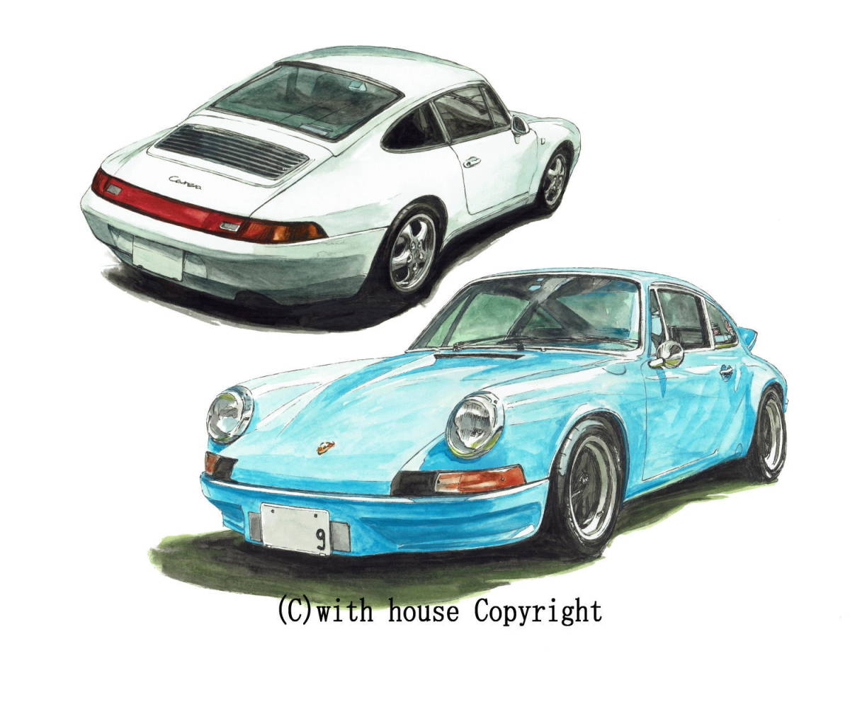 GC-1207 ポルシェ911カレラ2/911S・GC-1208 930 turbo/911S限定版画300部 直筆サイン有 額装済●作家 平右ヱ門 希望ナンバーをお選び下さい_911カレラ2/ポルシェ911s