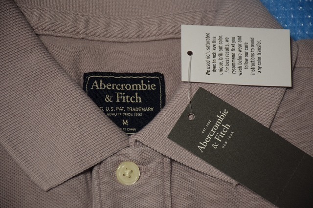 ◆アバクロAbercrombie&Fitch◆ビッグアイコン半袖ポロ◆Ｍ・パープル◆在庫処分！◆_画像2