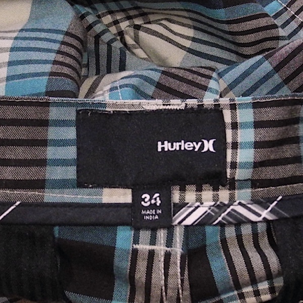 Hurley Harley дизайн спорт одежда в клетку шорты skate брюки шорты для серфинга синий зеленый серый чёрный 34 прекрасный товар 