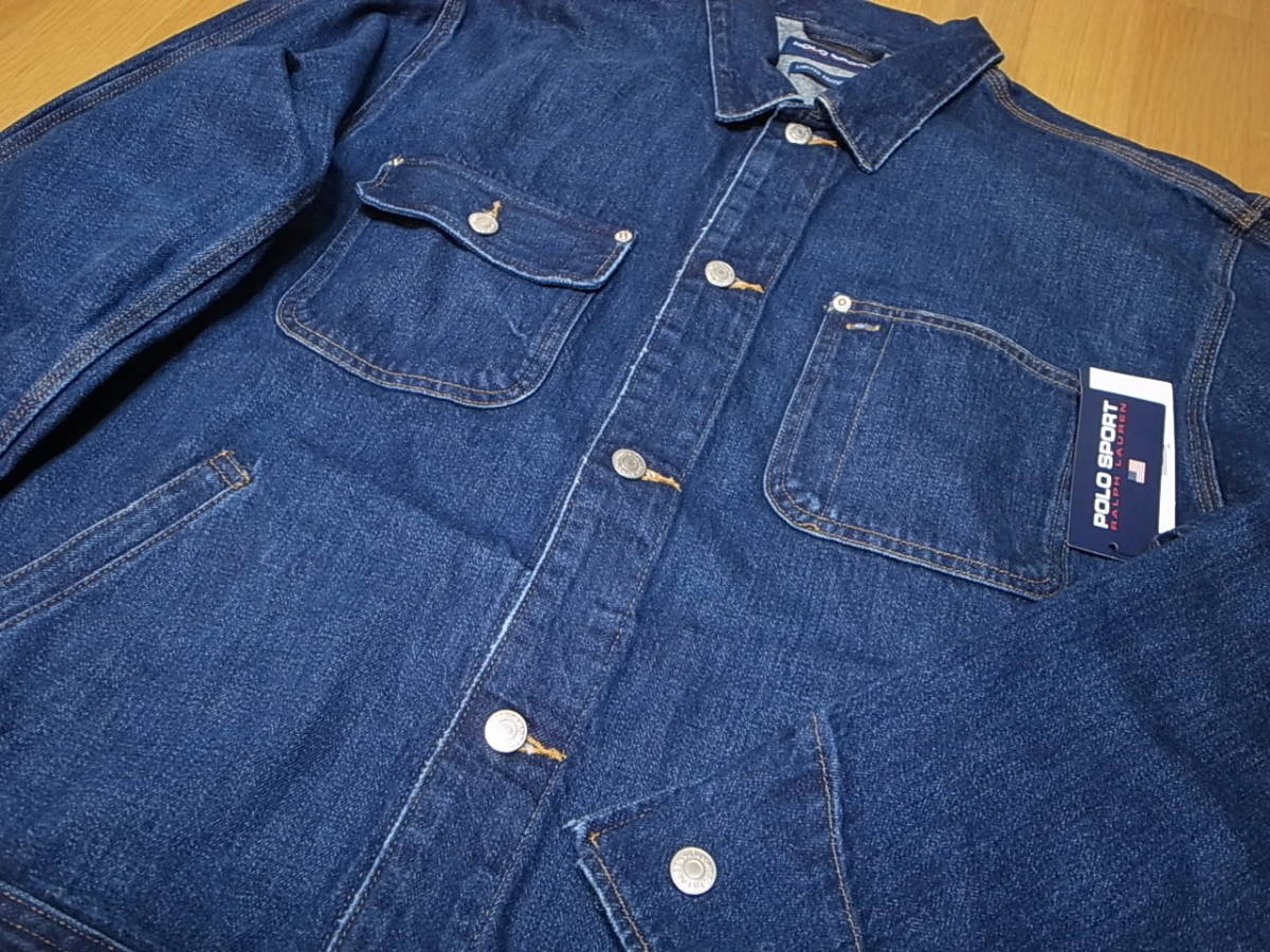 送料無料 即決】POLO SPORT FLAG LOGO DENIM JACKET復刻ポロスポーツ G