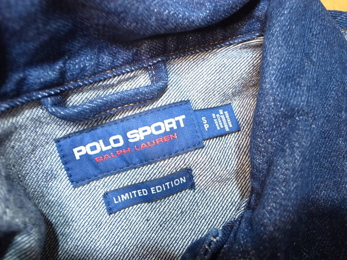 【送料無料 即決】POLO SPORT FLAG LOGO DENIM JACKET復刻ポロスポーツ Gジャン デニムジャケットUSAアメリカ星条旗 S新品 LIMITED EDITION