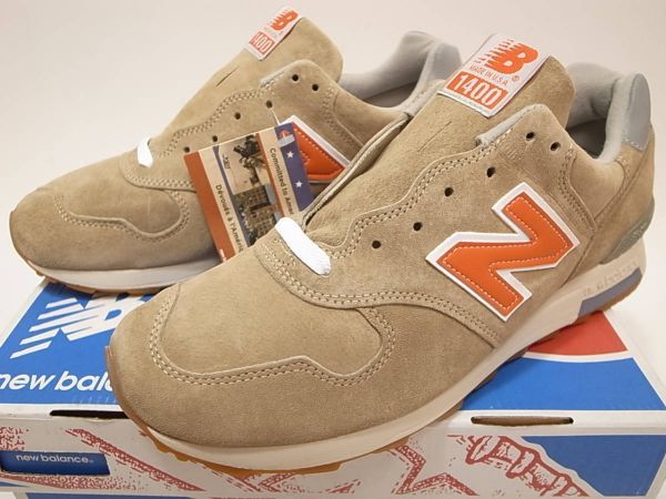 【送料無料 即決】J.CREW x NEW BALANCE USA製 M1400JC6 29cm US11 新品 ジェイクルー別注 オールスウェード 限定ベーシュxオレンジ 米国製