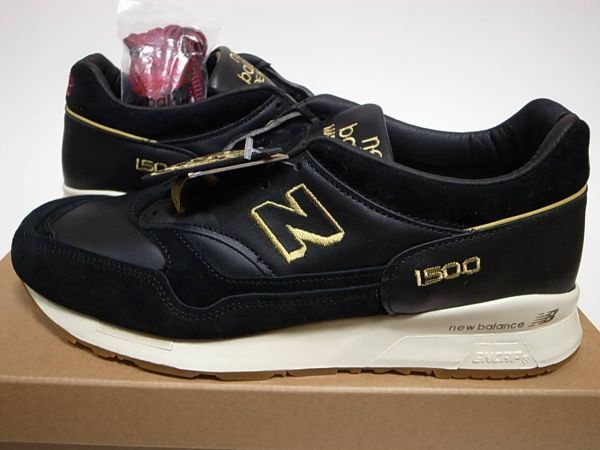 【送料無料 即決】FOOTPATROL x NEW BALANCE UK製 M1500FPK 28cm US10新品 FPフットパトロール別注オールレザー限定ブラックxゴールド黒x金_画像2