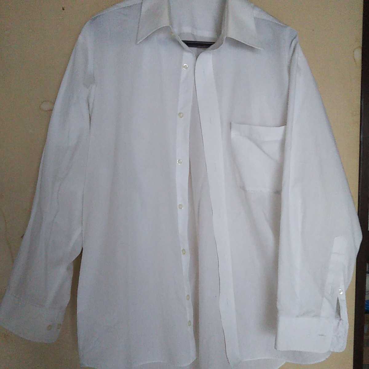 男性　ワイシャツ　長袖2枚　半袖3枚　白　ユニクロLサイズ　他42-60　合計5枚組　送料無料