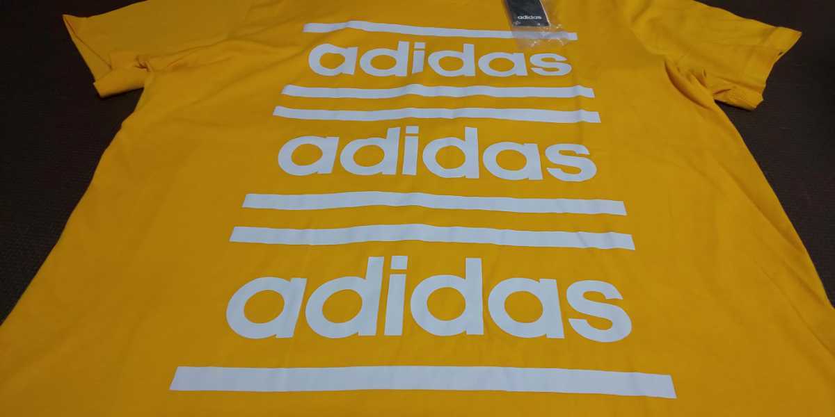  с биркой adidas желтый цвет, Logo белый, короткий рукав стрейч tops размер XO