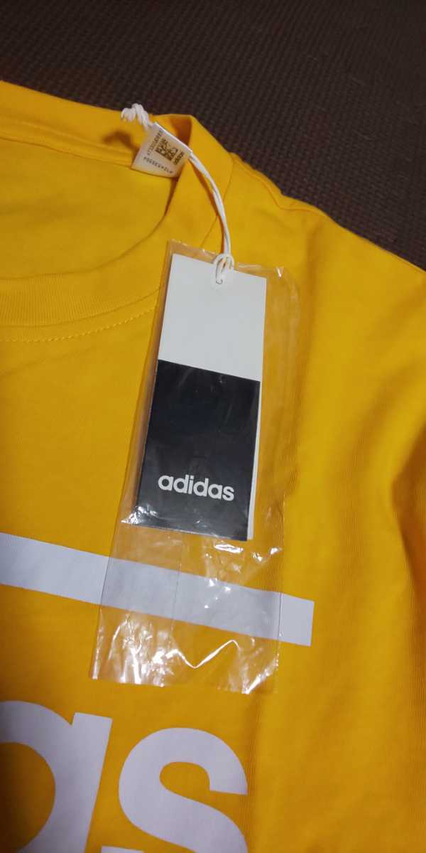  с биркой adidas желтый цвет, Logo белый, короткий рукав стрейч tops размер XO