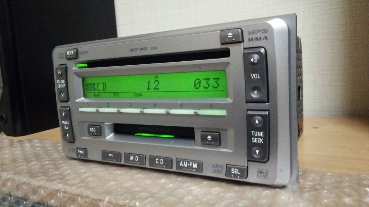 Toyota оригинальный CD/MD панель плеер аудио MCT-W55 работа OK широкий 2din MP3/WMA/MDLP соответствует [30312 08600-00G70 AM/FM радио стерео 