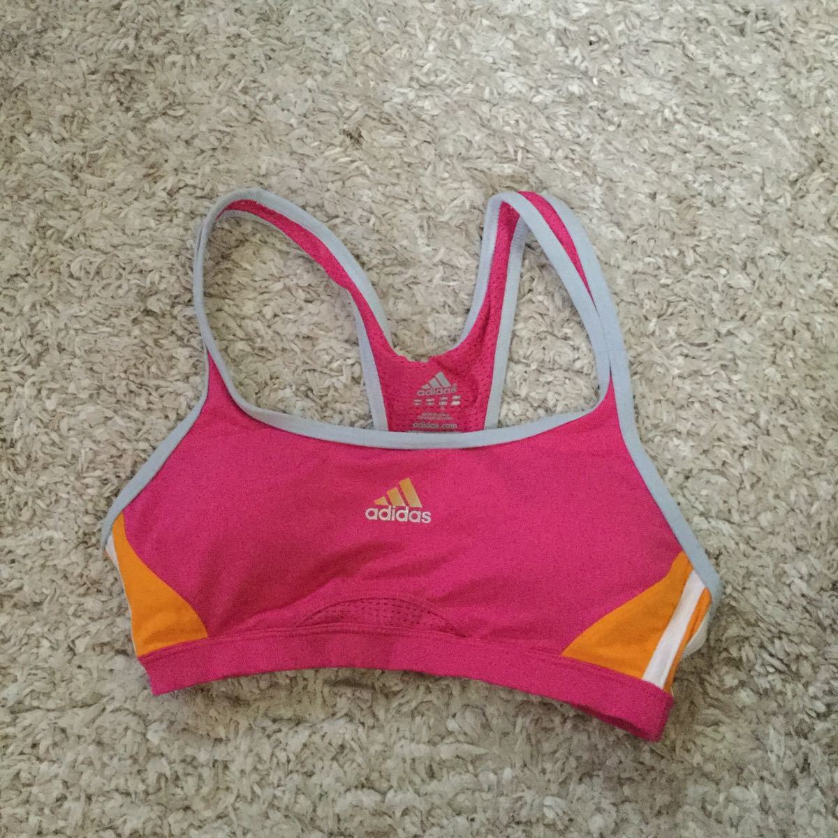  super value exhibition smaller size adidas Lady\'s sports bra top S size rose pink new goods tag less trying on only 