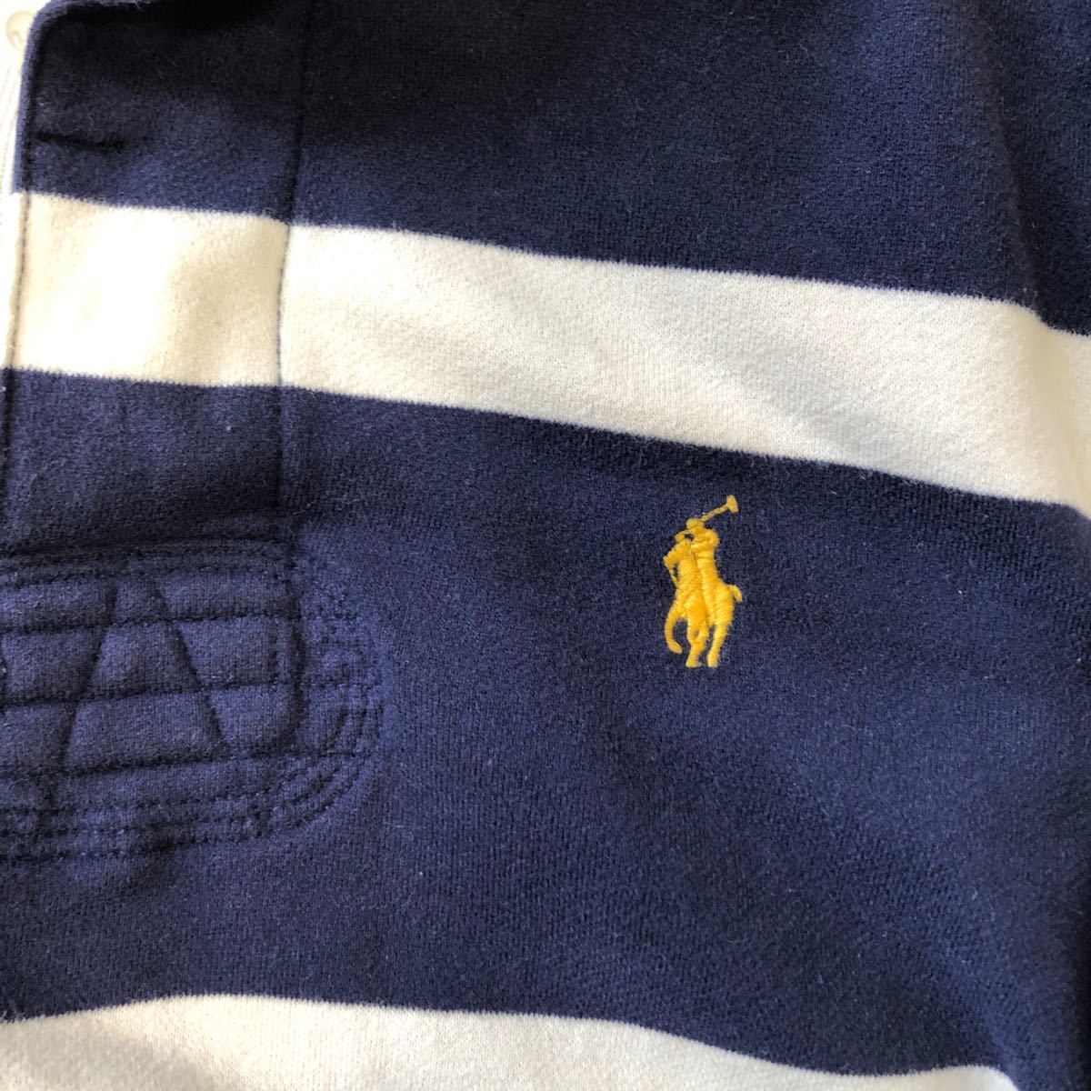 ポロラルフローレン Ralph Lauren 刺繍ロゴ長袖ラガーシャツ ボーダー