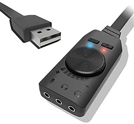 USB オーディオ 変換アダプタ Plextone 外付け サウンドカード USB 3.5mm ミニ ジャック_画像1