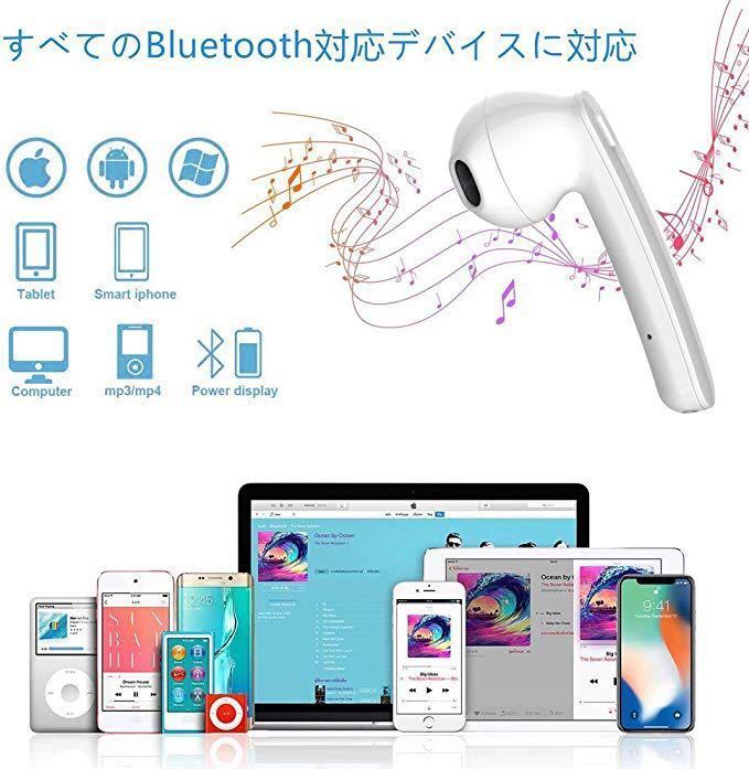 HaoYJ Bluetooth5.0 ワイヤレスイヤホン HiFi高音質 自動ペアリング 両耳通話 ブルートゥース イヤホン 自動オン/オフ 防汗 左右分離_画像4