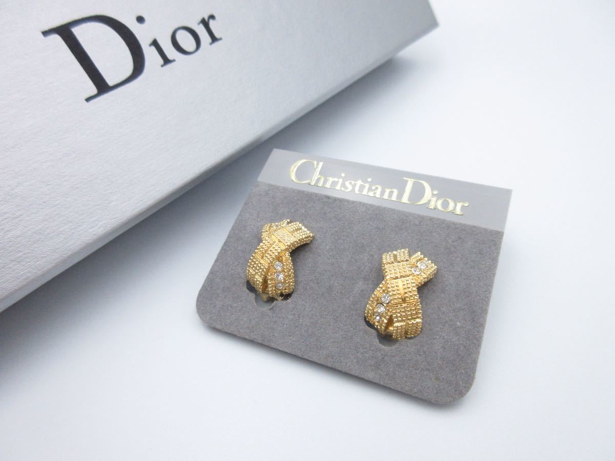 高質で安価 ストーン イヤリング Dior 【極上美品】Christian ロゴ mb