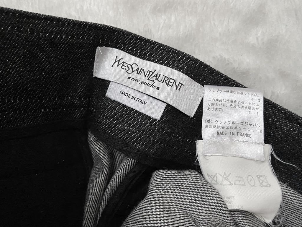 YVES SAINT LAURENT rive gauche Italy made tight skirt size38 Denim black black Yves Saint-Laurent livugo-shu lady's 