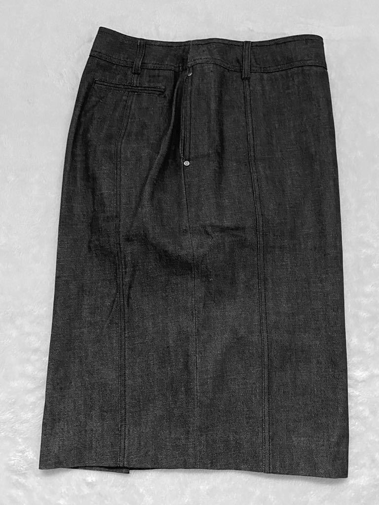 YVES SAINT LAURENT rive gauche Italy made tight skirt size38 Denim black black Yves Saint-Laurent livugo-shu lady's 