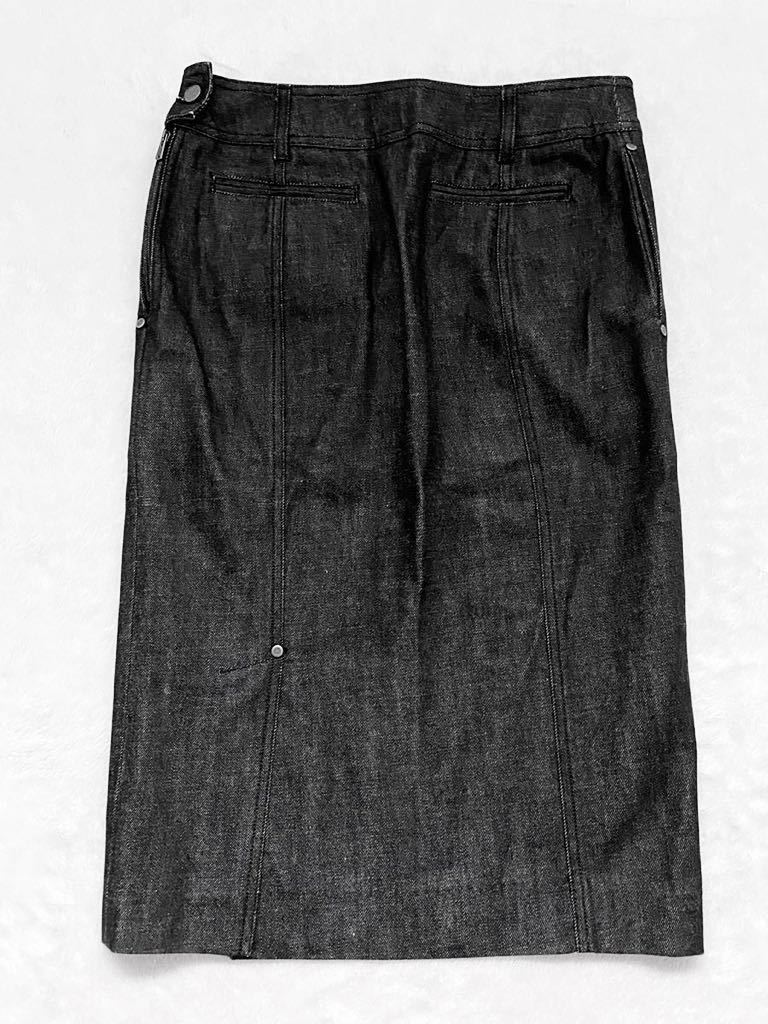 YVES SAINT LAURENT rive gauche Italy made tight skirt size38 Denim black black Yves Saint-Laurent livugo-shu lady's 