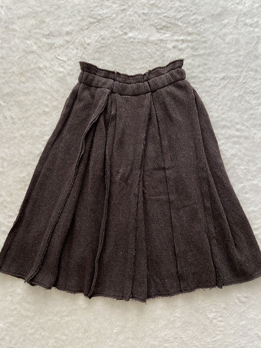 COMME des GARCONS объем вязаный юбка sizeS Brown осень-зима Comme des Garcons юбка в складку flair длинный чай 