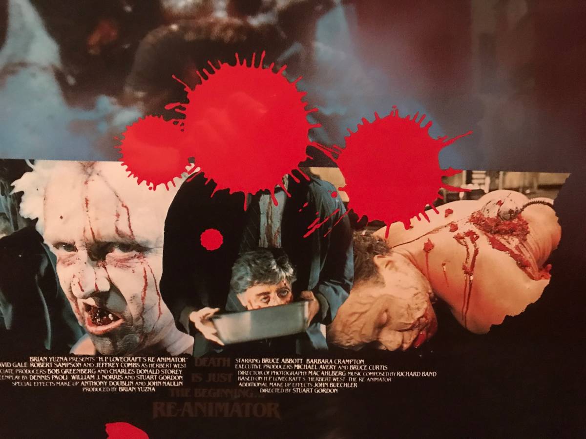 映画ポスター【ZOMBIO/死霊のしたたり/B】1987年初公開版/Re-Animator/スチュアート・ゴードン/Stuart Gordon/ブライアン・ユズナ/ホラー_画像5