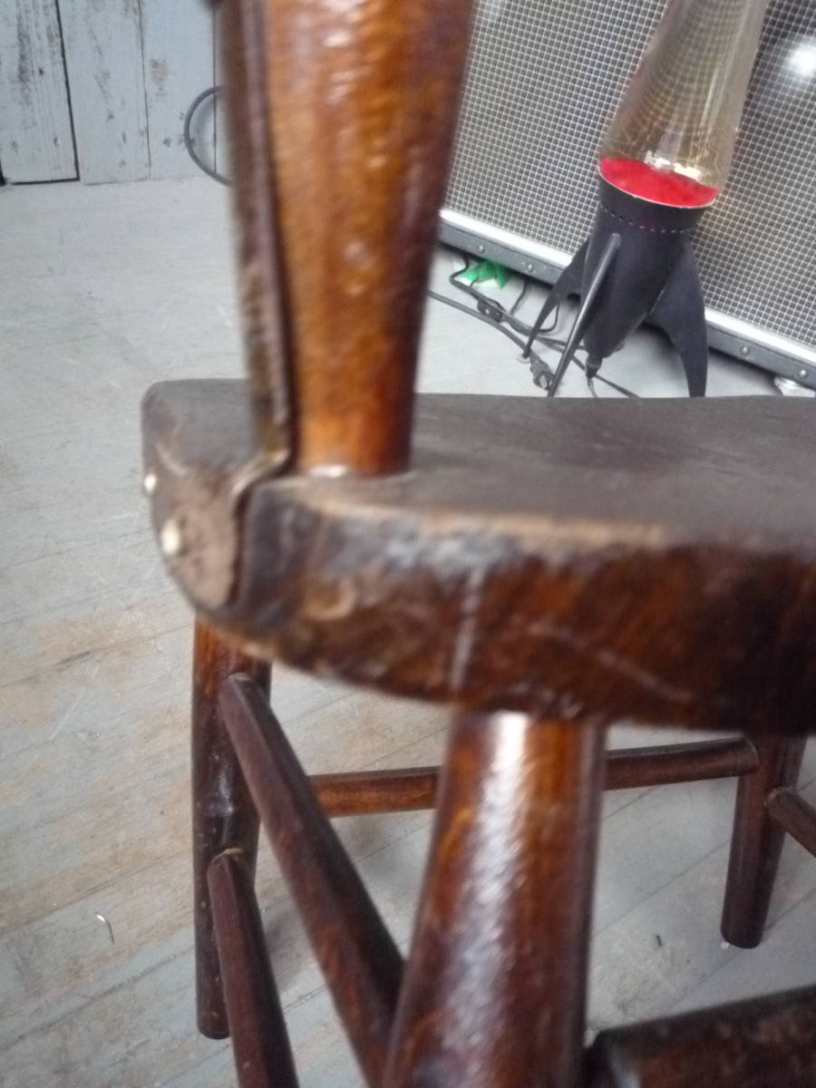 Qk104 1950年代 アメリカ製 ヴィンテージ 木製 子供用 椅子 ヴィンテージチェア 輸入 花台 シャビーシック 古道具 US 家具 スクールチェア_画像9