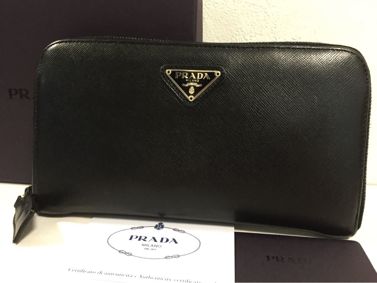 PRADA/プラダ 　サフィアーノ　 ラウンドジップ長財布　107刻印有