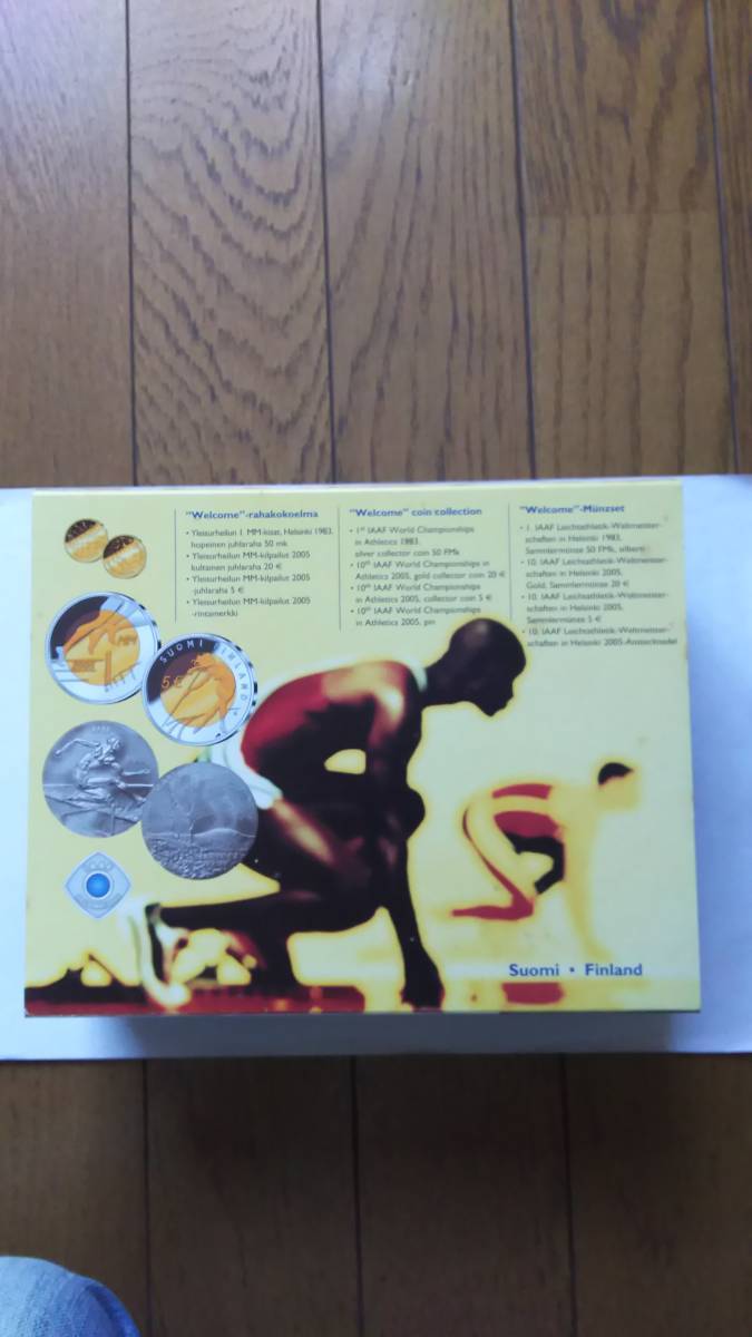 レア 2005年 国際陸上競技 ヘルシンキ大会 金銀銅コインセット－フィンランドミント オリジナルピン・保証書・豪華ケース付_画像5