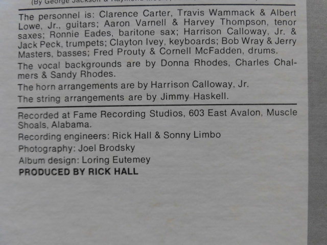 Clarence Carter/Patches プロデュース/リック・ホール、フェイム・スタジオ録音サザン・ソウル名盤レアUSオリジナル_画像10