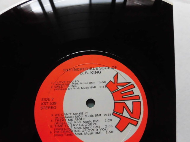 B.B.King/Incredible Soul of B.B.King 　モダン・ブルース・ギタリスト、B.B.キング1970年レアUSアナログ盤_画像5