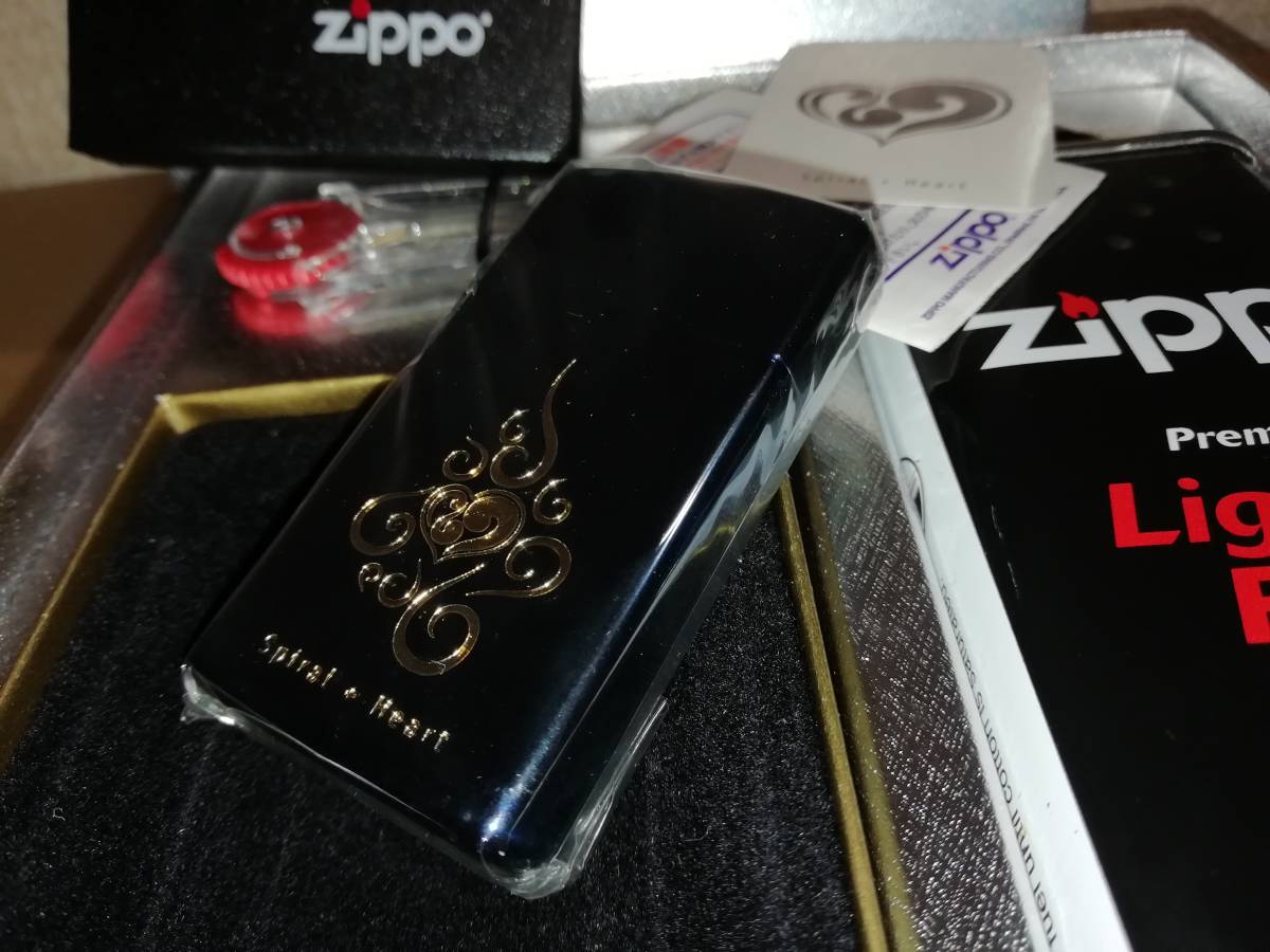 ZIPPO 『スパイラルハート 』ブルーチタン 廃版 限定シリアルナンバー