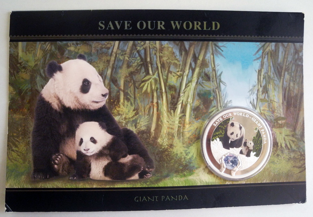 クック諸島 1ドル銀貨 1oz 2013年 限定カラー版 ジャイアントパンダ 
