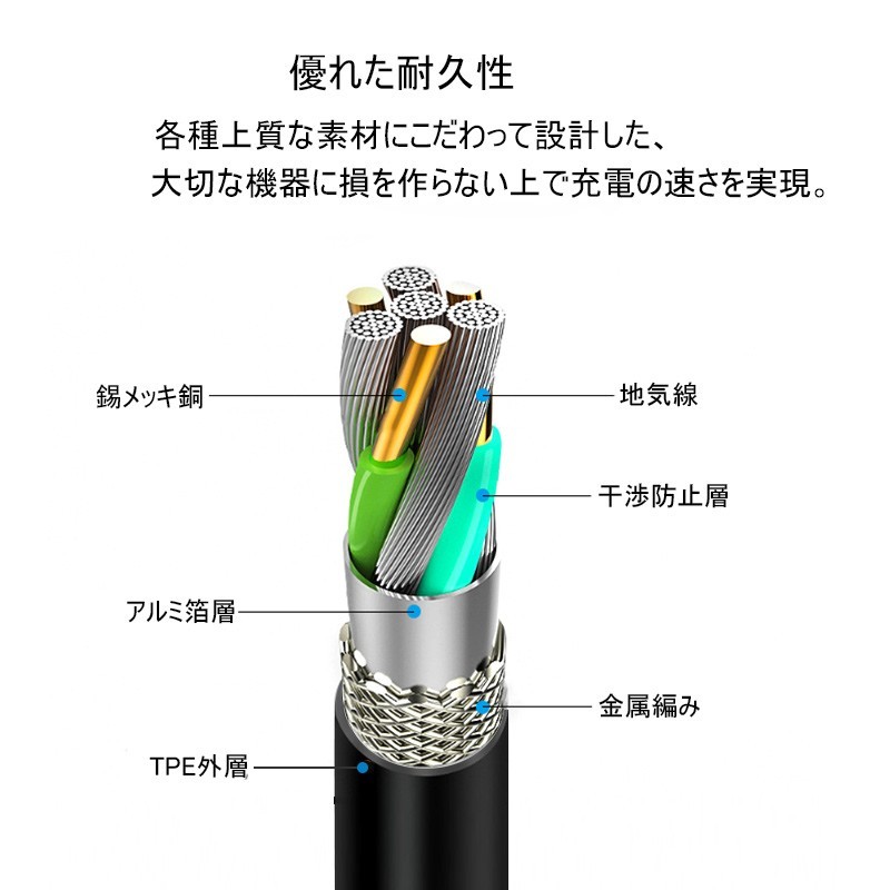 USB C / Type c to Lightning ケーブル 　ブラック