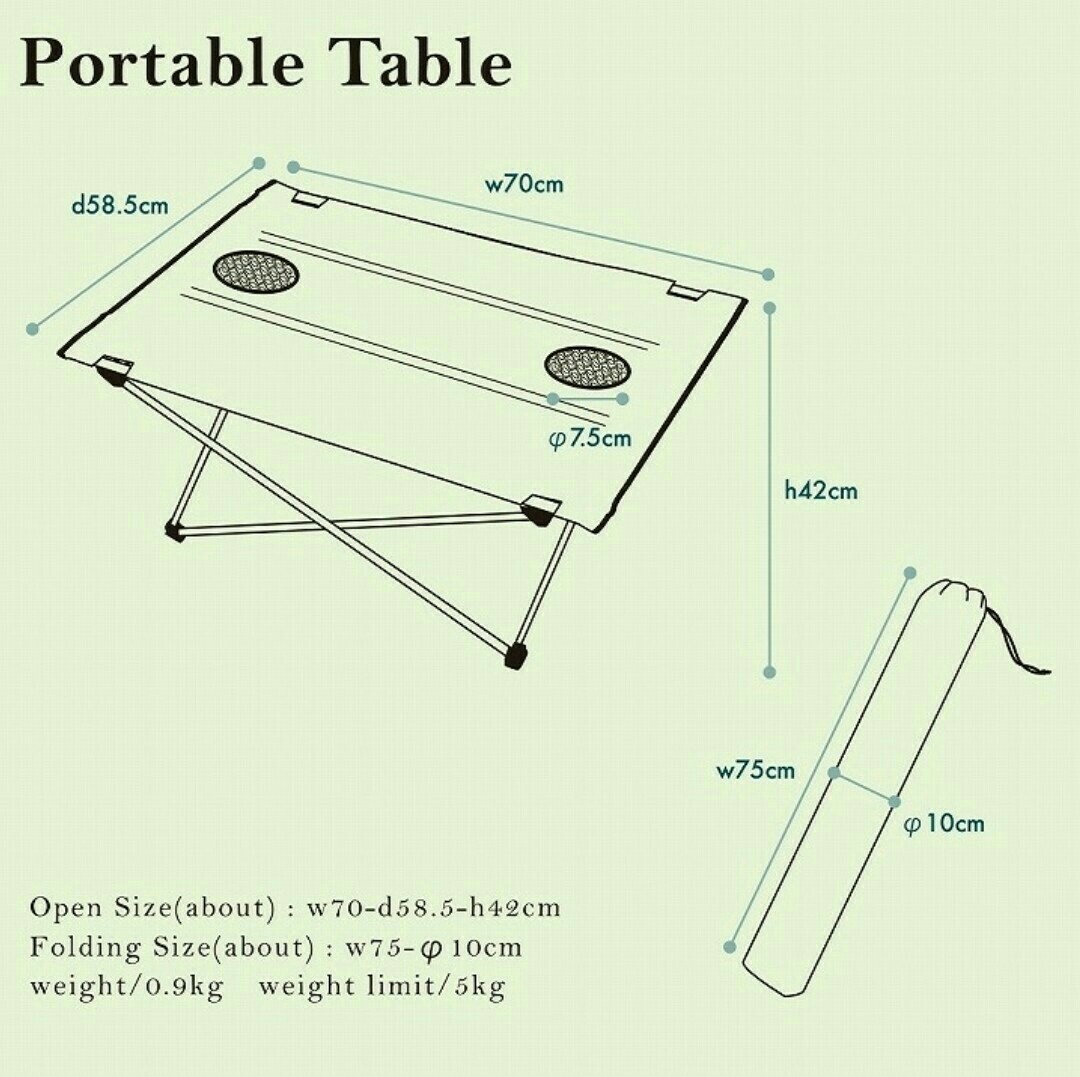 新品！折り畳み式 ポータブルテーブル     アウトドア キャンプ バーベキュー