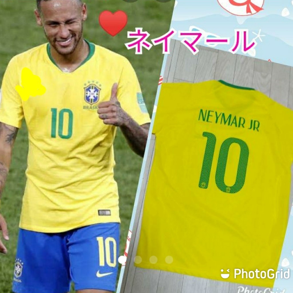 Paypayフリマ ユニフォーム サッカー ブラジル代表 10番 ネイマール 半袖 ウエア Tｼｬﾂ