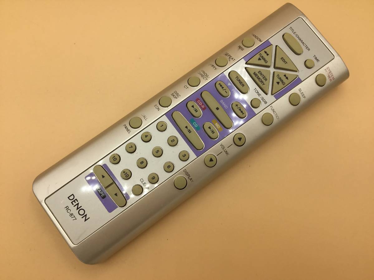 kajar 【015792】ジャンク品 返品不可 DENON デノン オーディオ リモコン RC-877 フタナシ [UD-M30 UD-M31 UD-M50]_画像1