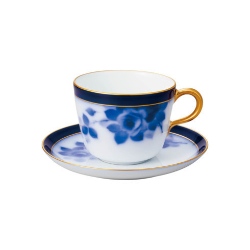 大倉陶園！ ☆ブルーローズ・モーニング碗皿 26C/8011R☆ 新品 紅茶 茶器 ギフト