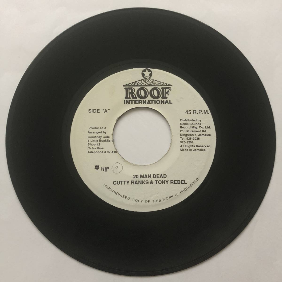 * audition / CUTTY RANKS & TONY REBEL / 20 MAN DEAD /Roof International/reggae/dancehall/90\'s/big hit!!/7inch