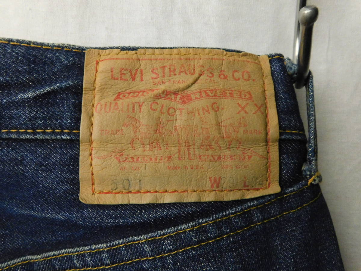 Levis リーバイス 501E 大文字 501 ビッグE デニムパンツ 色落ち ヒゲ落ち 色落ち29/34_画像5