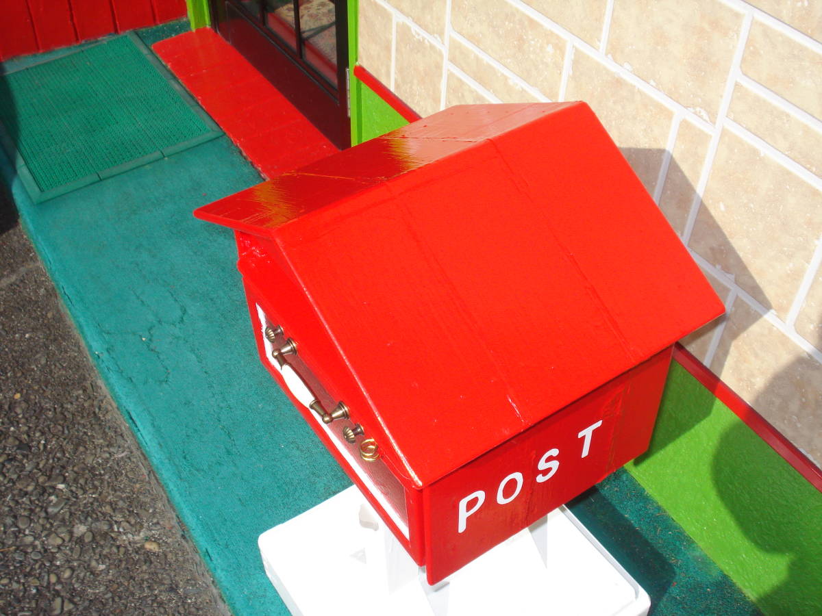 ハンドメイド 郵便ポスト、庭に据え置き　背引くいタイプ （ＤーＣ ）、　_ノンブリードコーキング済み