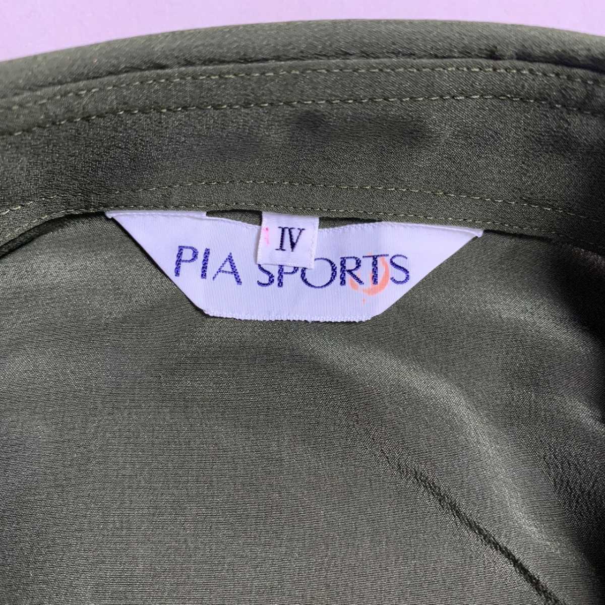 古着 ビンテージ PIA SPORTS 長袖シャツ カーキ シルク 絹 ネイティブ 日本製 ライカ_画像4