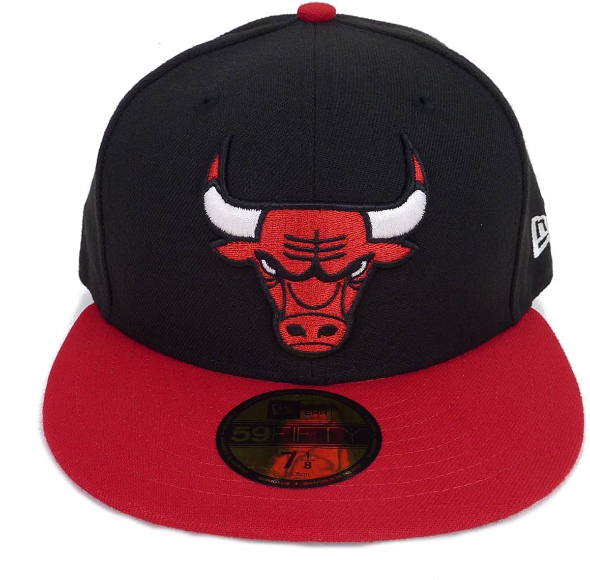 New Era ニューエラ NBA Chicago Bulls シカゴ ブルズ ベースボールキャップ (ブラック/レッド) (7 1/8 56.8cm) [並行輸入品]