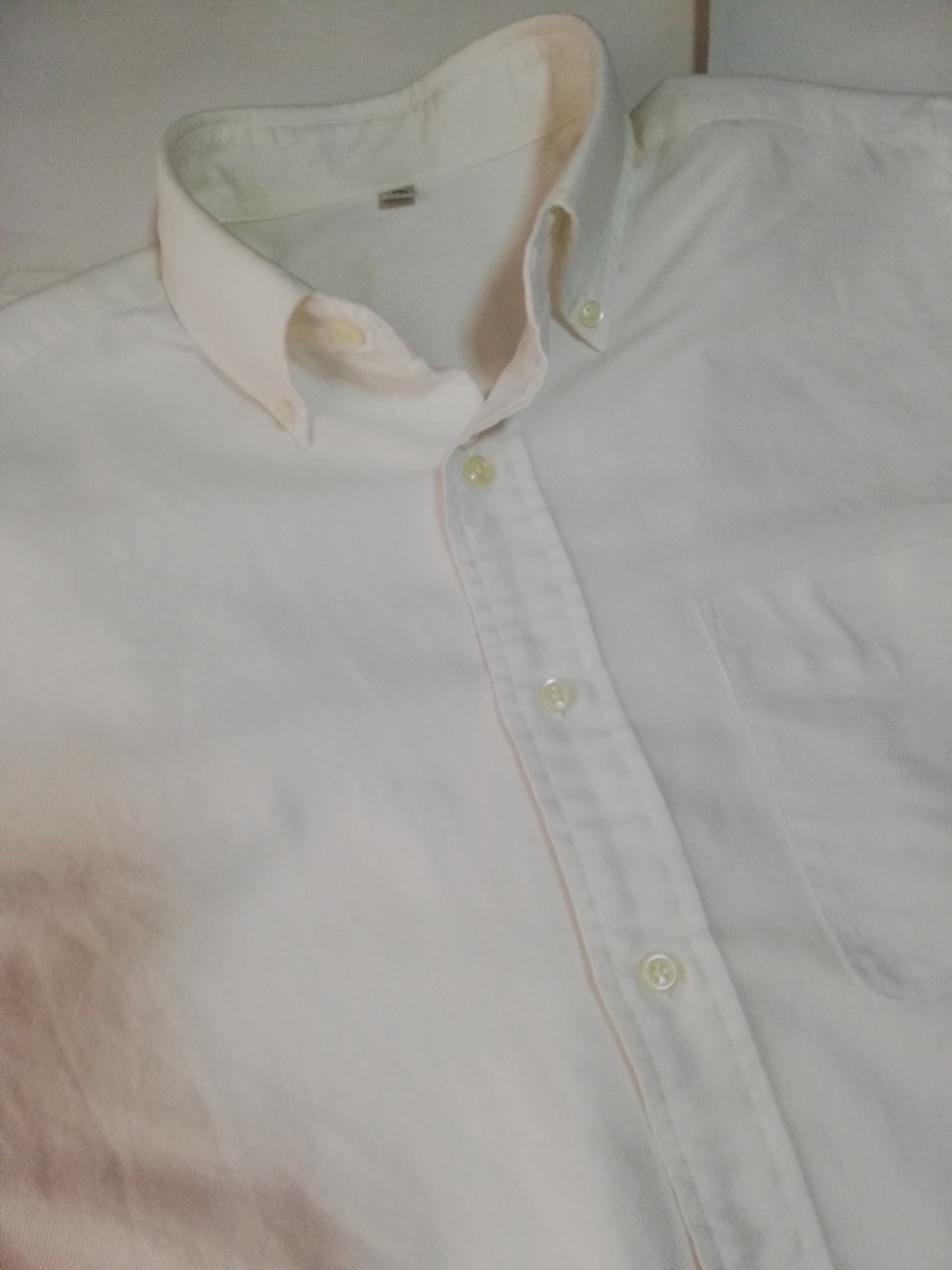 ボタンダウンカジュアルホワイトシャツ　半袖