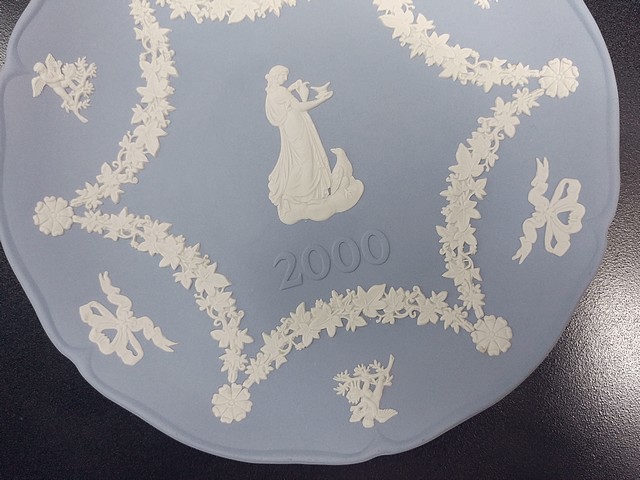 3QV売切！税無し☆ウェッジウッド★ジャスパー★2000年★イヤープレート★ペールブルー★WEDGWOOD★現品限り★0904-5_画像5